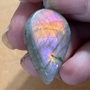 Beautiful Pink/Purple/Orange Labradorite Pendant Necklace